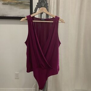Express Women's Plum Sleeveless Bodysuit
